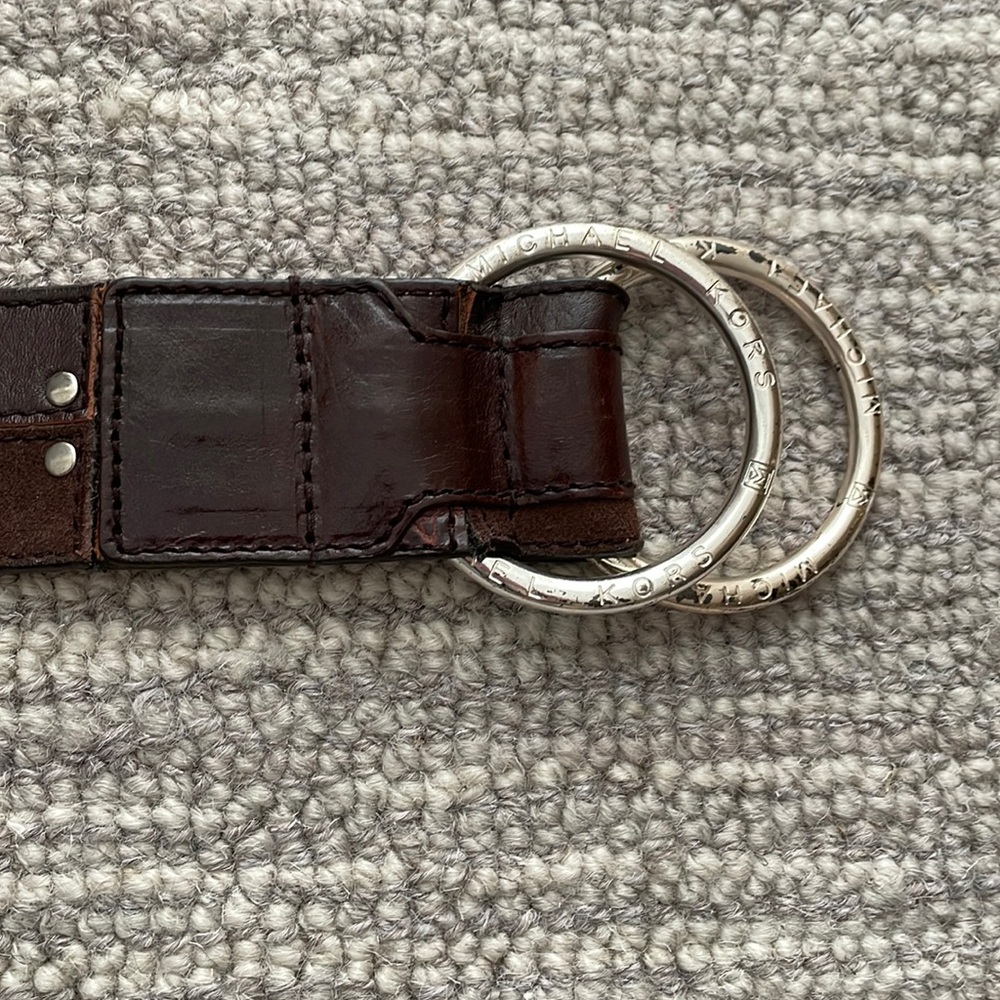 Michael Kors leather and suede patchwork belt